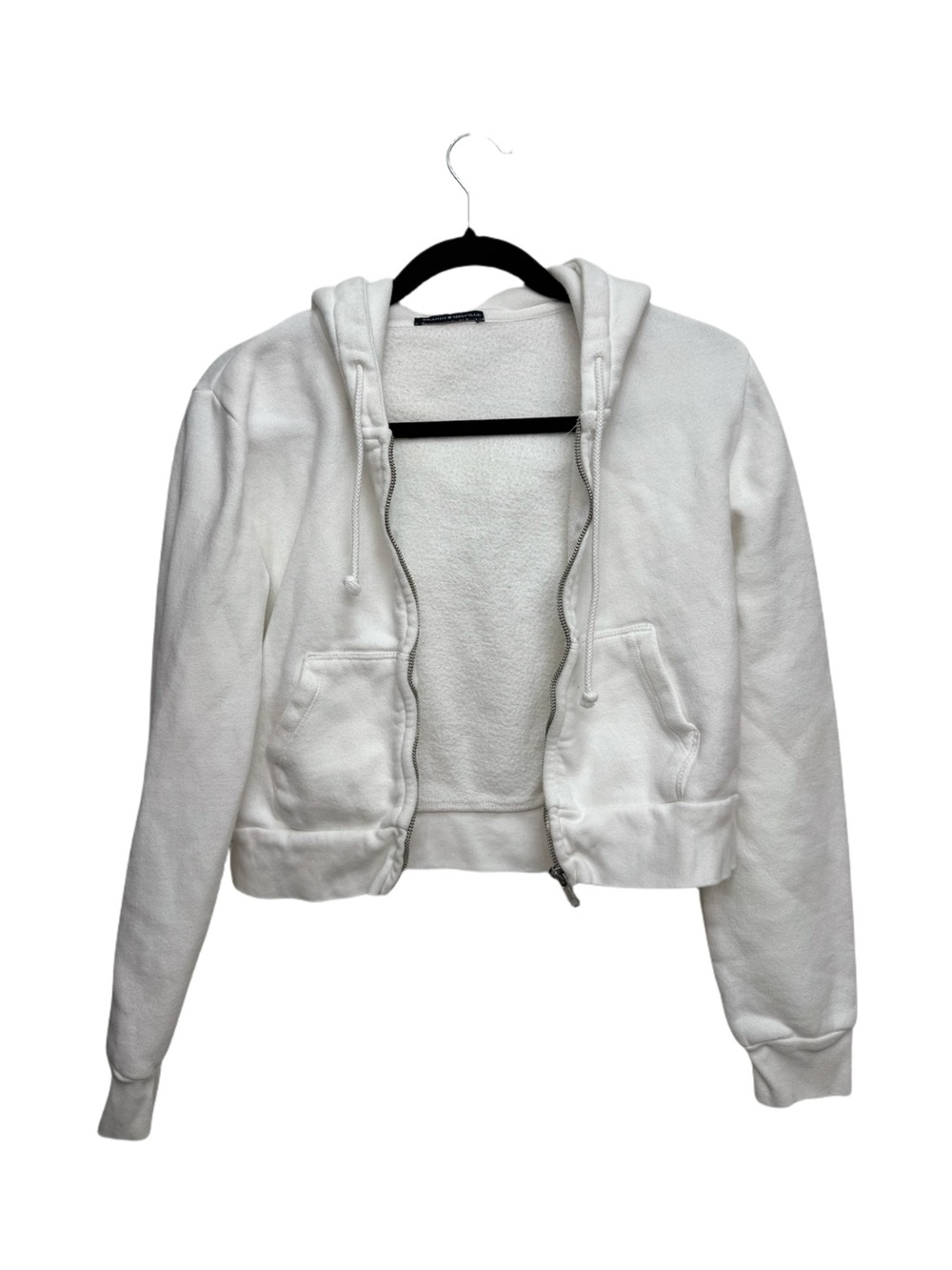 Brandy Melville White Zip-Up Hoodie
